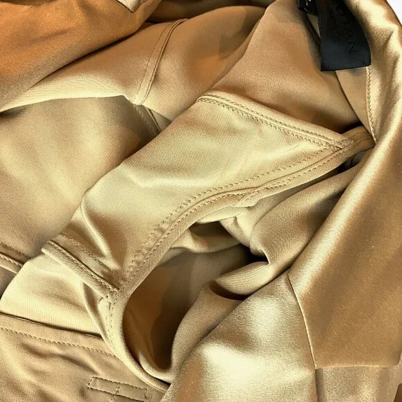 Nili Lotan Sophia Charmeuse Blazer Gold 100% Silk One Button Jacket Size 0 - Picture 10 of 13